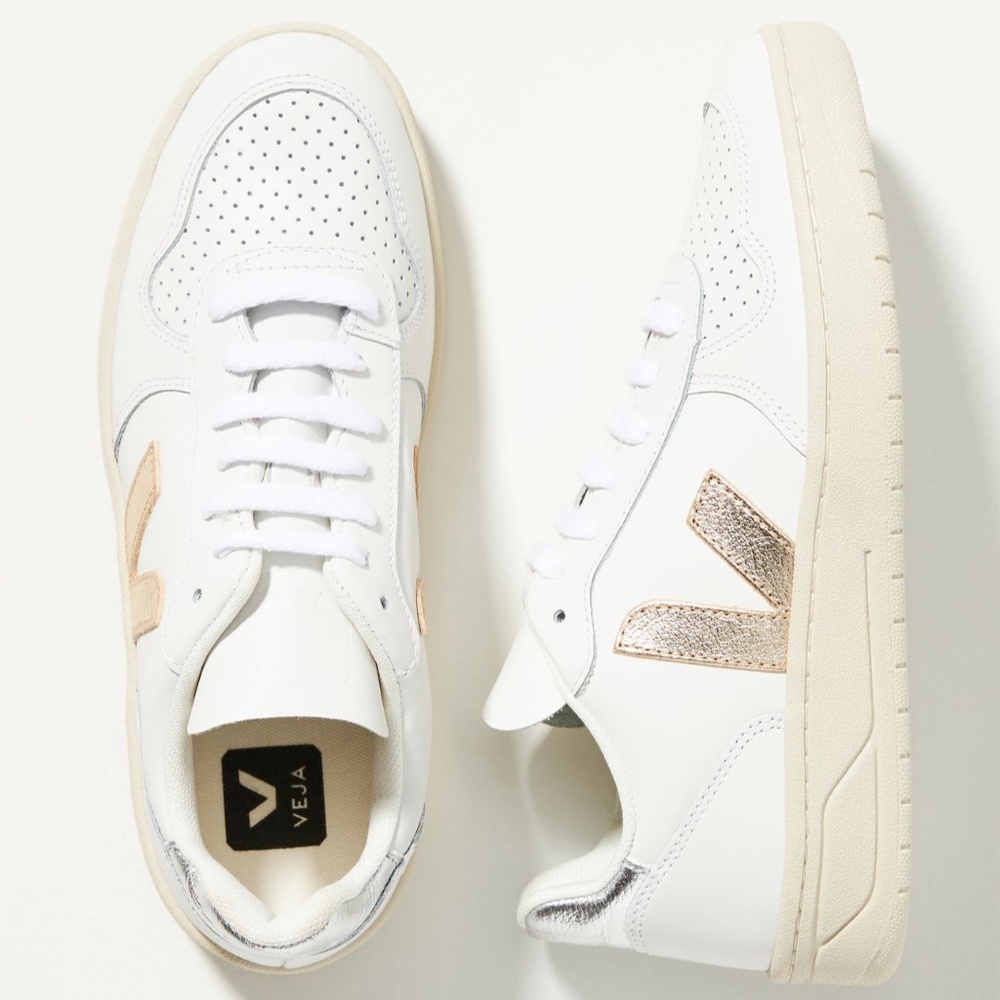 Veja V-10 Sneaker White and Gold $100